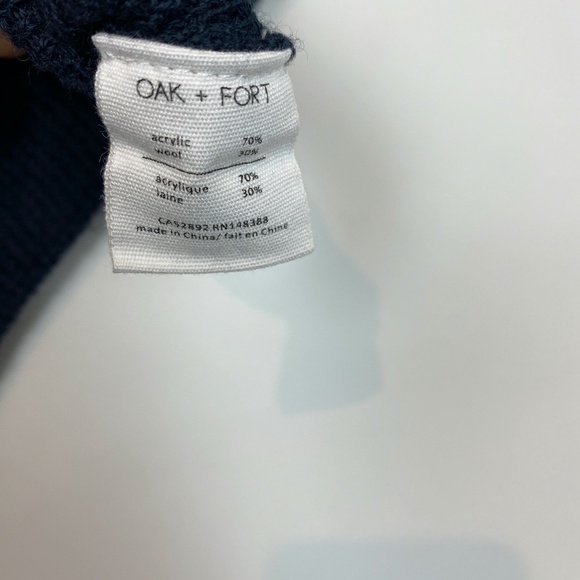 OAK + FORT Navy  Oversized Wool Blend Pullover XS - Picture 6 of 7